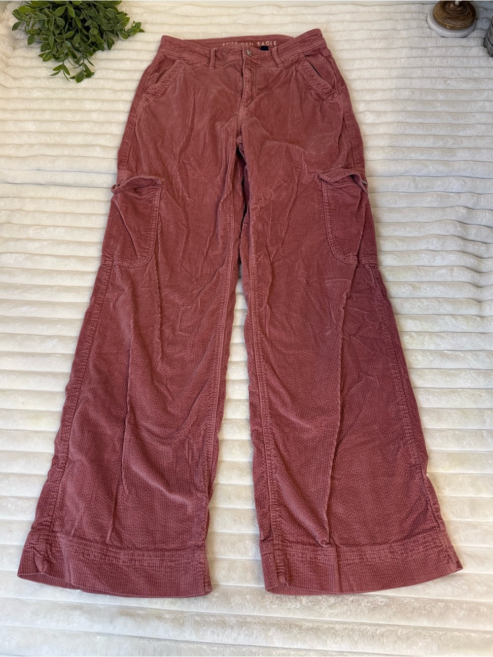 American Eagle cargo corduroy wide leg pants size 2